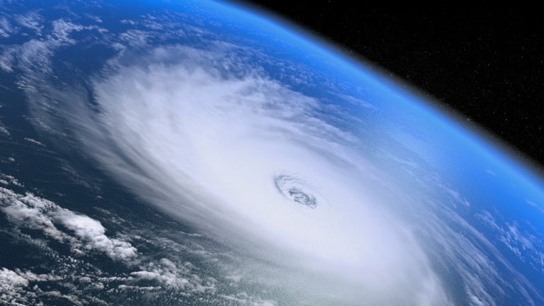 A major hurricane that is seen from space.